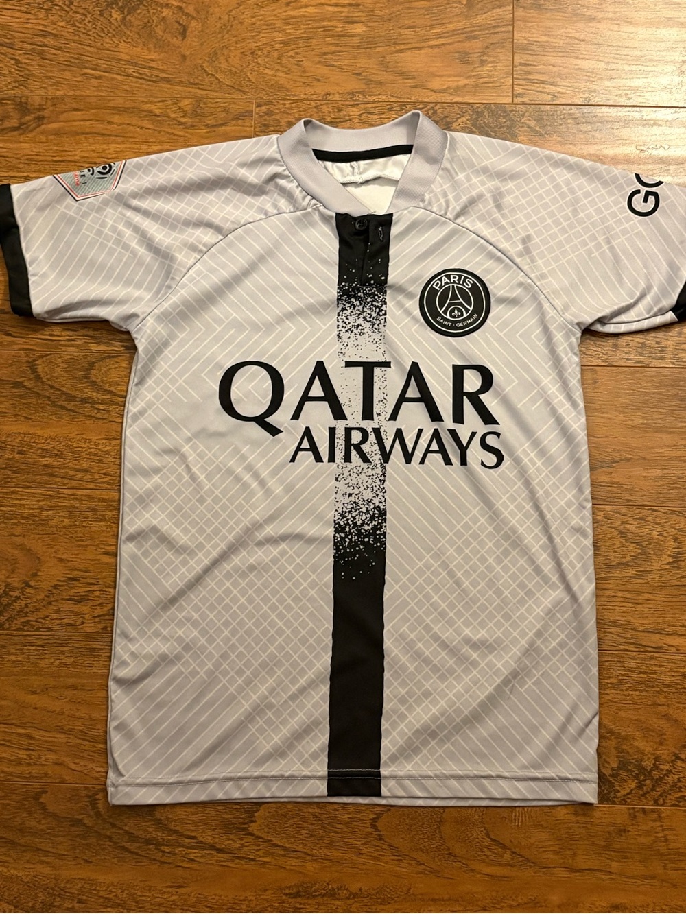 Gray/Black Qatar Airways Men's Soccer Jersey